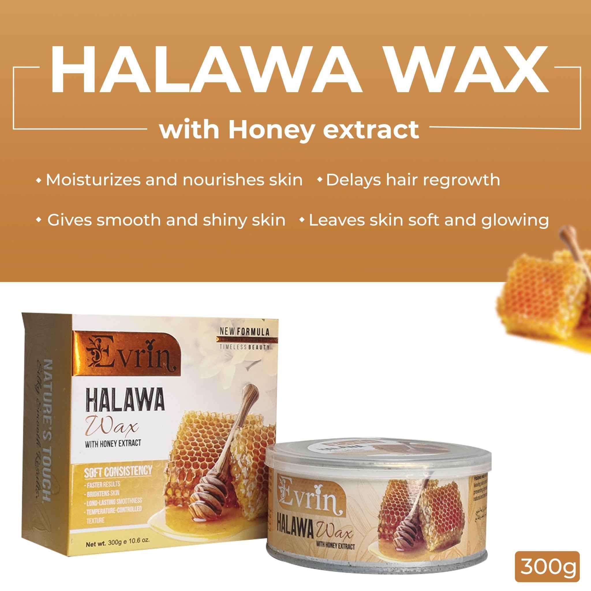 Evrin Halawa Wax with Honey Extract