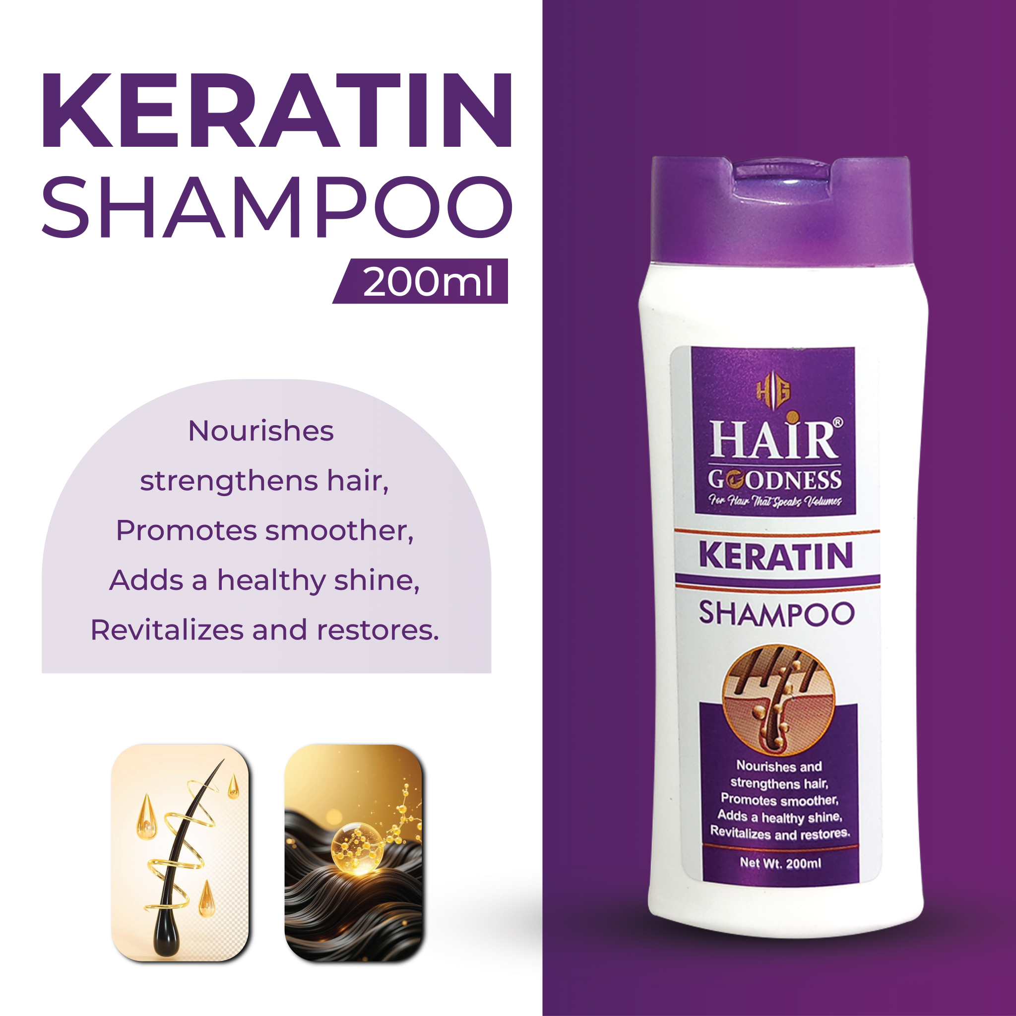 Hair Goodness Keratin Shampoo – Nourish, Strengthen & Shine