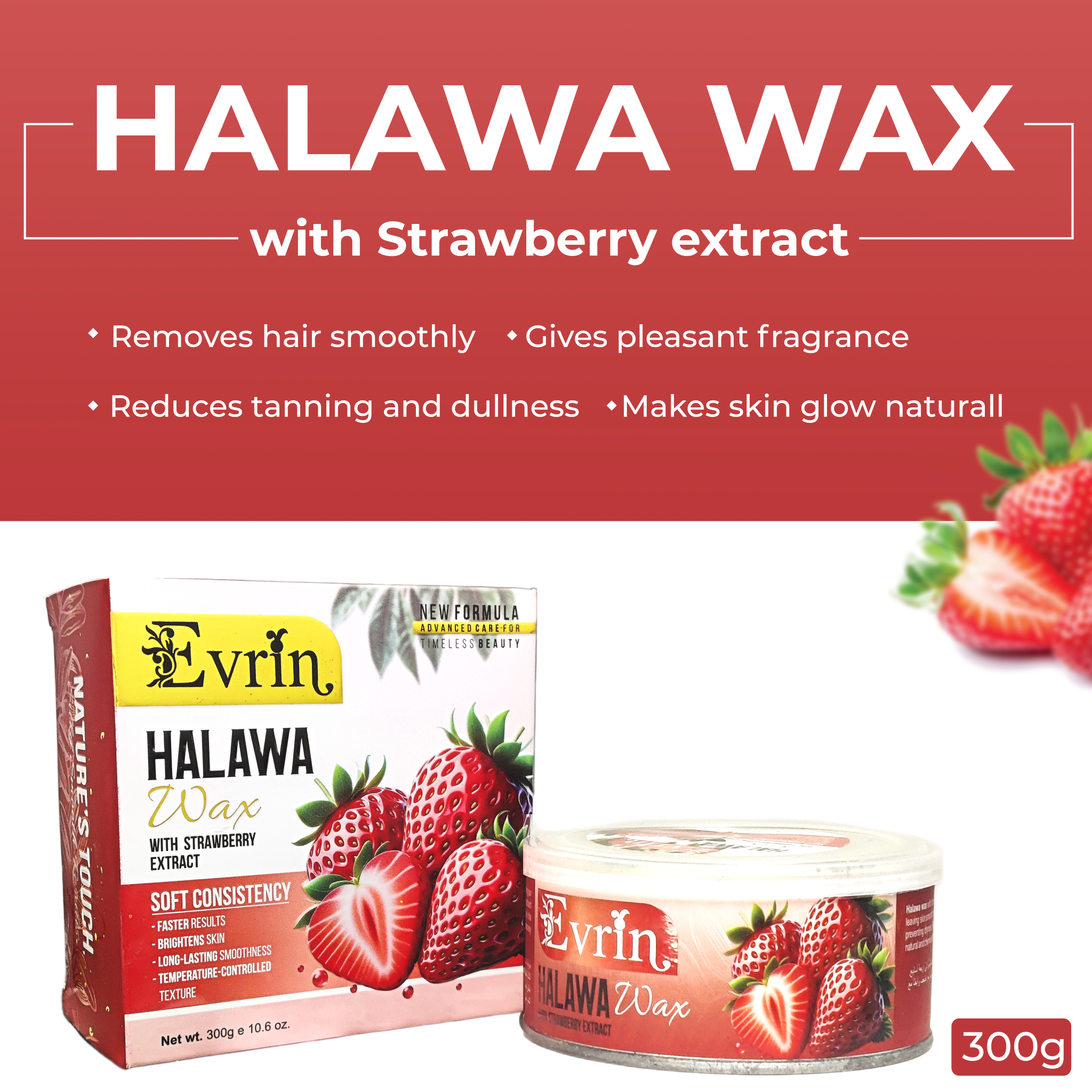 Evrin Halawa Wax with Strawberry Extract - Evrin Cosmetics